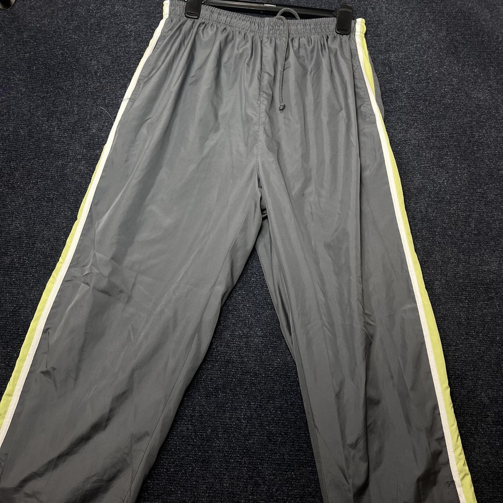 East West Track Pants Womens Large Gray Woven Elastic Waist Lined Running